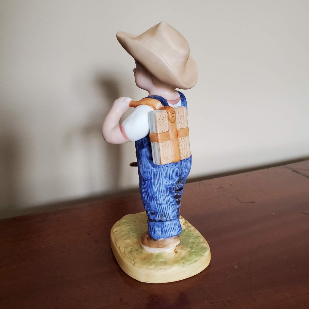 Vintage Boy Figurine, 1980s Porcelain Homco Denim Days children figurines Danny - Picture 4 of 8